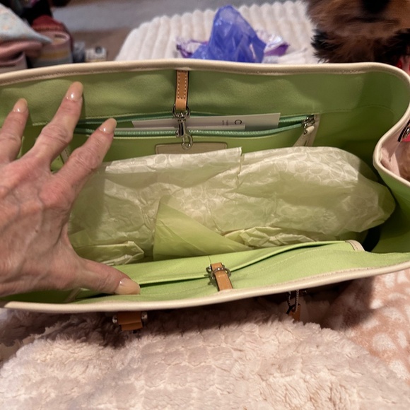 Coach Hampton Canvas &Leather Small Tote New Pink - Picture 10 of 11